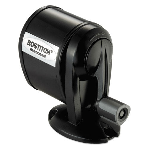 Bostitch® wholesale. Antimicrobial Manual Pencil Sharpener, Manual, 5.44" X 2.69" X 4.33", Black. HSD Wholesale: Janitorial Supplies, Breakroom Supplies, Office Supplies.