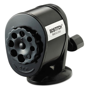 Bostitch® wholesale. Antimicrobial Manual Pencil Sharpener, Manual, 5.44" X 2.69" X 4.33", Black. HSD Wholesale: Janitorial Supplies, Breakroom Supplies, Office Supplies.