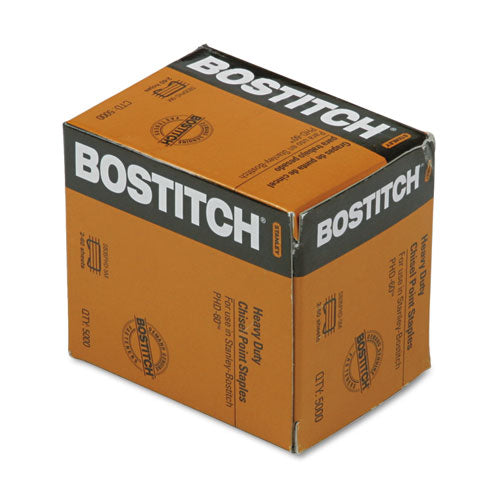 Bostitch® wholesale. Heavy-duty Premium Staples, 0.38" Leg, 0.5" Crown, Steel, 5,000-box. HSD Wholesale: Janitorial Supplies, Breakroom Supplies, Office Supplies.