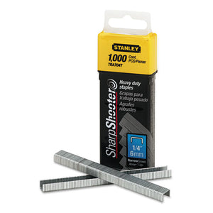 Stanley® wholesale. Stanley Sharpshooter Heavy-duty Tacker Staples, 0.25" Leg, 0.5" Crown, Steel, 1,000-box. HSD Wholesale: Janitorial Supplies, Breakroom Supplies, Office Supplies.