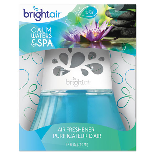 BRIGHT Air® wholesale. Scented Oil Air Freshener, Calm Waters And Spa, Blue, 2.5 Oz, 6-carton. HSD Wholesale: Janitorial Supplies, Breakroom Supplies, Office Supplies.