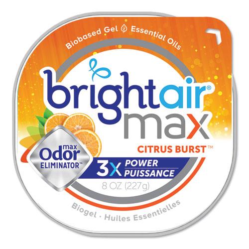 BRIGHT Air® wholesale. Max Odor Eliminator Air Freshener, Citrus Burst, 8 Oz. HSD Wholesale: Janitorial Supplies, Breakroom Supplies, Office Supplies.