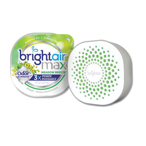 BRIGHT Air® wholesale. Max Odor Eliminator Air Freshener, Meadow Breeze, 8 Oz, 6-carton. HSD Wholesale: Janitorial Supplies, Breakroom Supplies, Office Supplies.