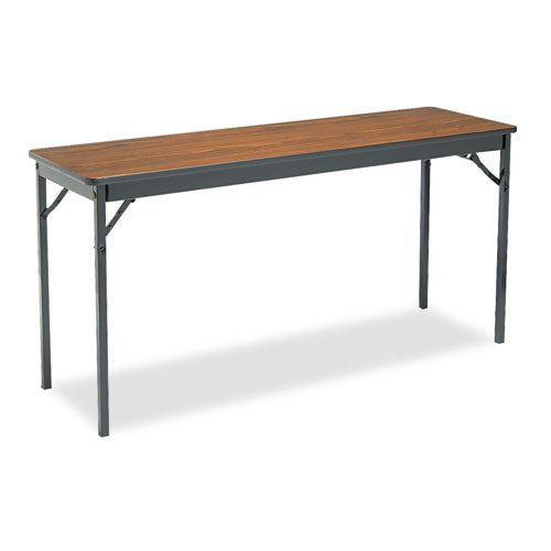 Barricks wholesale. Special Size Folding Table, Rectangular, 60w X 18d X 30h, Walnut-black. HSD Wholesale: Janitorial Supplies, Breakroom Supplies, Office Supplies.