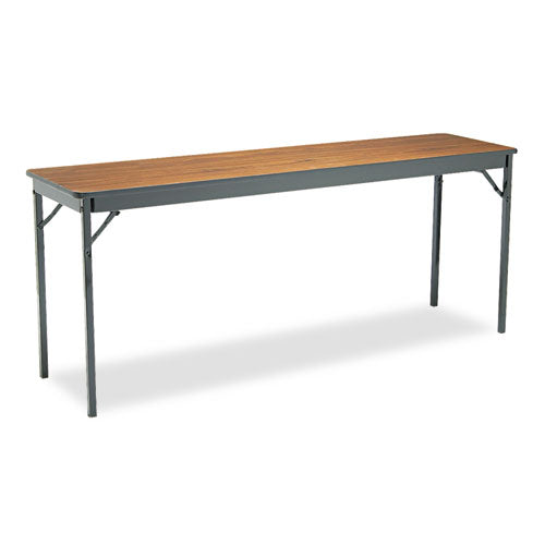 Barricks wholesale. Special Size Folding Table, Rectangular, 72w X 18d X 30h, Walnut-black. HSD Wholesale: Janitorial Supplies, Breakroom Supplies, Office Supplies.