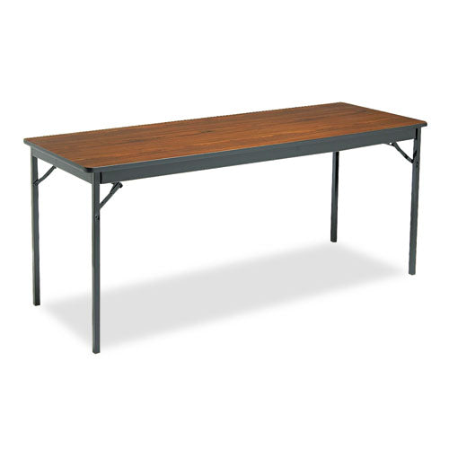 Barricks wholesale. Special Size Folding Table, Rectangular, 72w X 24d X 30h, Walnut-black. HSD Wholesale: Janitorial Supplies, Breakroom Supplies, Office Supplies.