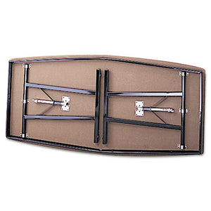 Barricks wholesale. Economy Conference Folding Table, Boat, 72w X 36d X 30h, Walnut-black. HSD Wholesale: Janitorial Supplies, Breakroom Supplies, Office Supplies.