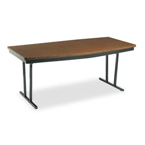 Barricks wholesale. Economy Conference Folding Table, Boat, 72w X 36d X 30h, Walnut-black. HSD Wholesale: Janitorial Supplies, Breakroom Supplies, Office Supplies.