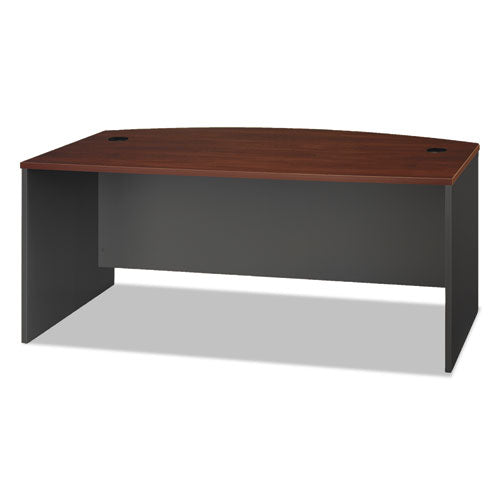 Bush® wholesale. Series C Collection Bow Front Desk, 71.13" X 36.13" X 29.88", Hansen Cherry-graphite Gray. HSD Wholesale: Janitorial Supplies, Breakroom Supplies, Office Supplies.