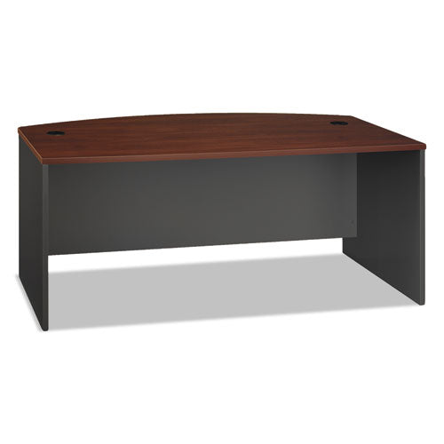 Bush® wholesale. Series C Collection Bow Front Desk, 71.13" X 36.13" X 29.88", Hansen Cherry-graphite Gray. HSD Wholesale: Janitorial Supplies, Breakroom Supplies, Office Supplies.