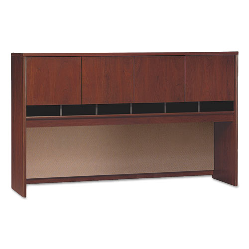 Bush® wholesale. Series C Collection 4 Door 72w Hutch, Box 1 Of 2, 71.13w X 15.38d X 43.13h, Hansen Cherry-graphite Gray. HSD Wholesale: Janitorial Supplies, Breakroom Supplies, Office Supplies.