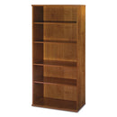 Bush® wholesale. Series C Collection 36w 5 Shelf Bookcase, Natural Cherry. HSD Wholesale: Janitorial Supplies, Breakroom Supplies, Office Supplies.