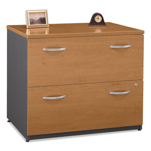 Bush® wholesale. Series C Collection 2 Drawer 36w Lateral File (assembled), 35.75w X 23.38d X 29.88h, Natural Cherry. HSD Wholesale: Janitorial Supplies, Breakroom Supplies, Office Supplies.