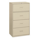 HON® wholesale. HON® 400 Series Four-drawer Lateral File, 36w X 18d X 52.5h, Putty. HSD Wholesale: Janitorial Supplies, Breakroom Supplies, Office Supplies.