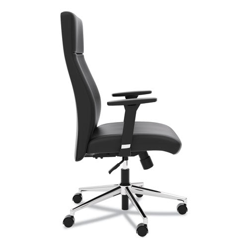 HON® wholesale. HON® Define Executive High-back Leather Chair, Supports Up To 250 Lbs., Black Seat-black Back, Polished Chrome Base. HSD Wholesale: Janitorial Supplies, Breakroom Supplies, Office Supplies.