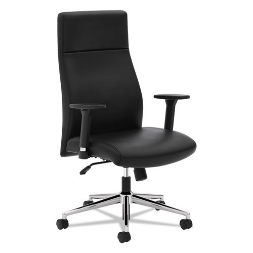 HON® wholesale. HON® Define Executive High-back Leather Chair, Supports Up To 250 Lbs., Black Seat-black Back, Polished Chrome Base. HSD Wholesale: Janitorial Supplies, Breakroom Supplies, Office Supplies.