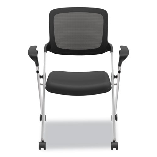 HON® wholesale. HON® Vl314 Mesh Back Nesting Chair, Black Seat-black Back, Silver Base. HSD Wholesale: Janitorial Supplies, Breakroom Supplies, Office Supplies.