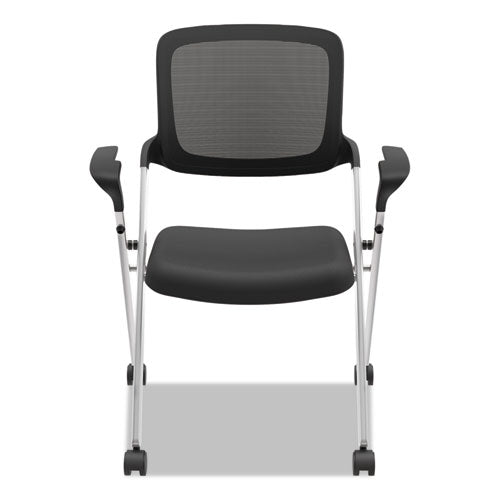 HON® wholesale. HON® Vl314 Mesh Back Nesting Chair, Black Seat-black Back, Silver Base. HSD Wholesale: Janitorial Supplies, Breakroom Supplies, Office Supplies.