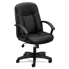 Load image into Gallery viewer, HON® wholesale. HON® Hvl601 Series Executive High-back Leather Chair, Supports Up To 250 Lbs., Black Seat-black Back, Black Base. HSD Wholesale: Janitorial Supplies, Breakroom Supplies, Office Supplies.