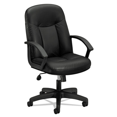 HON® wholesale. HON® Hvl601 Series Executive High-back Leather Chair, Supports Up To 250 Lbs., Black Seat-black Back, Black Base. HSD Wholesale: Janitorial Supplies, Breakroom Supplies, Office Supplies.