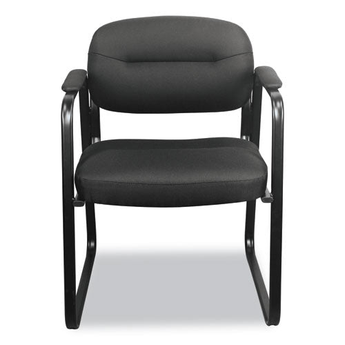 HON® wholesale. HON® Hvl653 Leather Guest Chair, 22.25" X 23" X 32", Black Seat-black Back, Black Base. HSD Wholesale: Janitorial Supplies, Breakroom Supplies, Office Supplies.