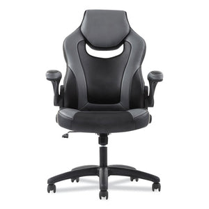 Sadie™ wholesale. 9-one-one High-back Racing Style Chair With Flip-up Arms, Supports Up To 225 Lbs., Black Seat-gray Back, Black Base. HSD Wholesale: Janitorial Supplies, Breakroom Supplies, Office Supplies.