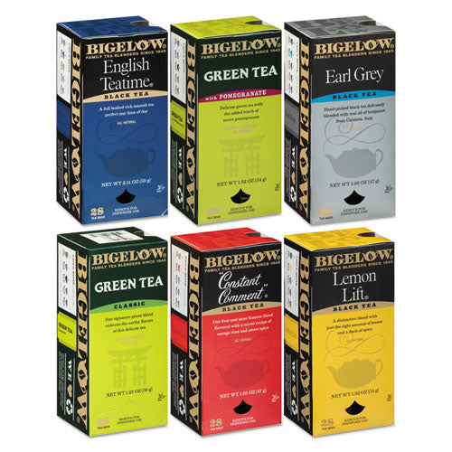 Bigelow® wholesale. BIGELOW Assorted Tea Packs, Six Flavors, 28-box, 168-carton. HSD Wholesale: Janitorial Supplies, Breakroom Supplies, Office Supplies.
