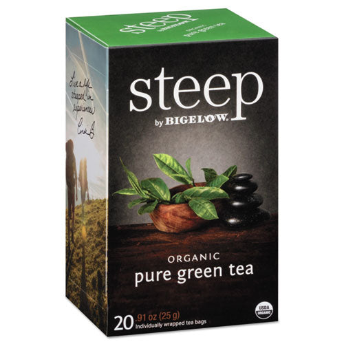 Bigelow® wholesale. BIGELOW Steep Tea, Pure Green, 0.91 Oz Tea Bag, 20-box. HSD Wholesale: Janitorial Supplies, Breakroom Supplies, Office Supplies.