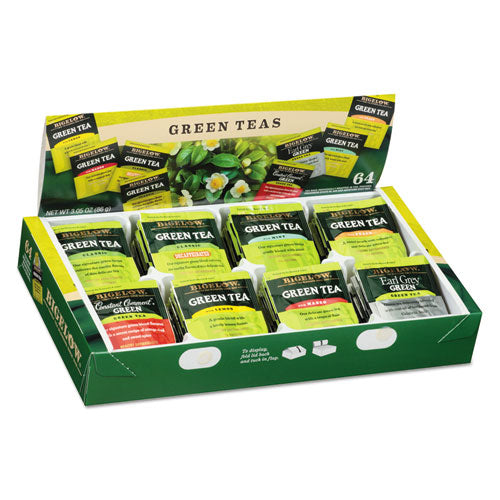 Bigelow® wholesale. BIGELOW Green Tea Assortment, Individually Wrapped, Eight Flavors, 64 Tea Bags-box. HSD Wholesale: Janitorial Supplies, Breakroom Supplies, Office Supplies.