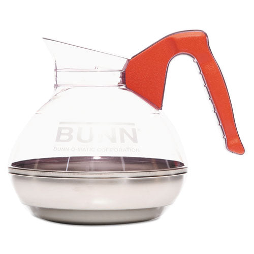 BUNN® wholesale. 64 Oz. Easy Pour Decanter, Orange Handle. HSD Wholesale: Janitorial Supplies, Breakroom Supplies, Office Supplies.