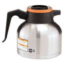 Load image into Gallery viewer, 1.9 Liter Thermal Carafe, Stainless Steel- Black And Orange (decaf)