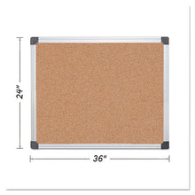 Load image into Gallery viewer, MasterVision® wholesale. Value Cork Bulletin Board With Aluminum Frame, 24 X 36, Natural. HSD Wholesale: Janitorial Supplies, Breakroom Supplies, Office Supplies.