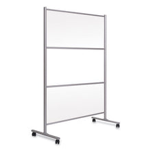 Load image into Gallery viewer, MasterVision® wholesale. Protector Series Mobile Glass Panel Divider, 68.5 X 22 X 50, Clear-aluminum. HSD Wholesale: Janitorial Supplies, Breakroom Supplies, Office Supplies.