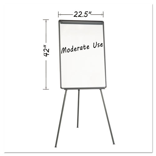 MasterVision® wholesale. Basic Tripod Melamine Presentation Easel, 22 1-2 X 42, White-black. HSD Wholesale: Janitorial Supplies, Breakroom Supplies, Office Supplies.
