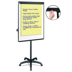 MasterVision® wholesale. Silver Easy Clean Dry Erase Mobile Presentation Easel, 44" To 75-1-4" High. HSD Wholesale: Janitorial Supplies, Breakroom Supplies, Office Supplies.