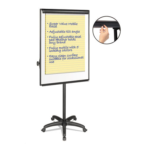 MasterVision® wholesale. Silver Easy Clean Dry Erase Mobile Presentation Easel, 44