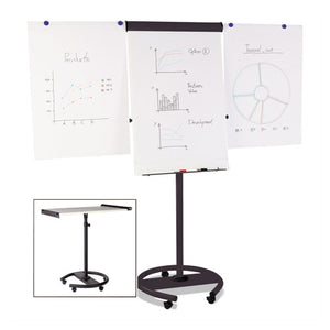 MasterVision® wholesale. 360 Multi-use Mobile Magnetic Dry Erase Easel, 27 X 41, Black Frame. HSD Wholesale: Janitorial Supplies, Breakroom Supplies, Office Supplies.