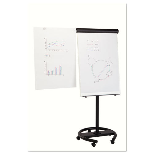 MasterVision® wholesale. 360 Multi-use Mobile Magnetic Dry Erase Easel, 27 X 41, Black Frame. HSD Wholesale: Janitorial Supplies, Breakroom Supplies, Office Supplies.