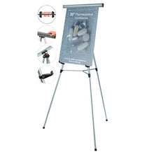 Load image into Gallery viewer, MasterVision® wholesale. Telescoping Tripod Display Easel, Adjusts 35&quot; To 64&quot; High, Metal, Silver. HSD Wholesale: Janitorial Supplies, Breakroom Supplies, Office Supplies.