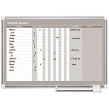 Load image into Gallery viewer, MasterVision® wholesale. In-out Magnetic Dry Erase Board, 36x24, Silver Frame. HSD Wholesale: Janitorial Supplies, Breakroom Supplies, Office Supplies.