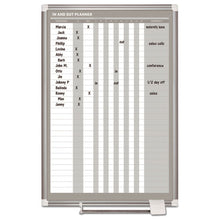 Load image into Gallery viewer, MasterVision® wholesale. In-out Magnetic Dry Erase Board, 24x36, Silver Frame. HSD Wholesale: Janitorial Supplies, Breakroom Supplies, Office Supplies.