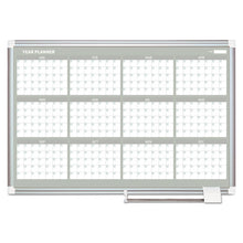 Load image into Gallery viewer, MasterVision® wholesale. 12 Month Year Planner, 36x24, Aluminum Frame. HSD Wholesale: Janitorial Supplies, Breakroom Supplies, Office Supplies.