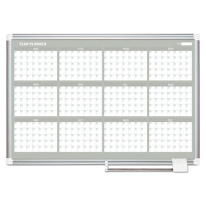 MasterVision® wholesale. 12 Month Year Planner, 36x24, Aluminum Frame. HSD Wholesale: Janitorial Supplies, Breakroom Supplies, Office Supplies.