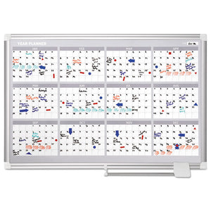 MasterVision® wholesale. 12 Month Year Planner, 36x24, Aluminum Frame. HSD Wholesale: Janitorial Supplies, Breakroom Supplies, Office Supplies.