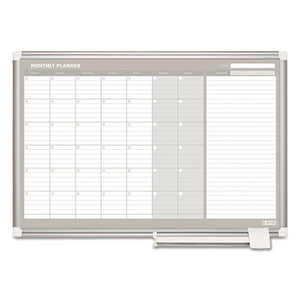 MasterVision® wholesale. Monthly Planner, 36x24, Silver Frame. HSD Wholesale: Janitorial Supplies, Breakroom Supplies, Office Supplies.