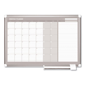 MasterVision® wholesale. Monthly Planner, 36x24, Silver Frame. HSD Wholesale: Janitorial Supplies, Breakroom Supplies, Office Supplies.