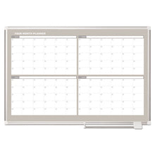 Load image into Gallery viewer, MasterVision® wholesale. 4 Month Planner, 48x36, White-silver. HSD Wholesale: Janitorial Supplies, Breakroom Supplies, Office Supplies.