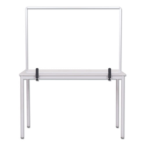 MasterVision® wholesale. Protector Series Glass Aluminum Desktop Divider, 35.4 X 0.16 X 23.6, Clear. HSD Wholesale: Janitorial Supplies, Breakroom Supplies, Office Supplies.