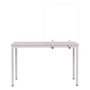 MasterVision® wholesale. Protector Series Frameless Glass Desktop Divider, 47.2 X 0.16 X 35.4, Clear-aluminum. HSD Wholesale: Janitorial Supplies, Breakroom Supplies, Office Supplies.