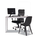 MasterVision® wholesale. Protector Series Frameless Glass Desktop Divider, 35.4 X 0.16 X 35.4, Clear-aluminum. HSD Wholesale: Janitorial Supplies, Breakroom Supplies, Office Supplies.